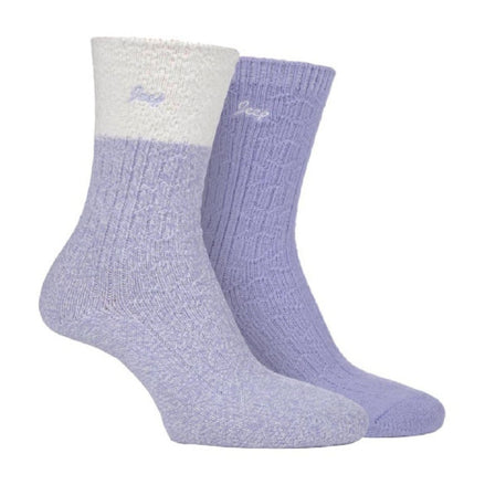 2 Pack Ladies Supersoft Warm Ribbed Thick Hiking Boot Socks