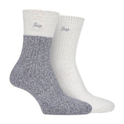 2 Pack Ladies Supersoft Warm Ribbed Thick Hiking Boot Socks