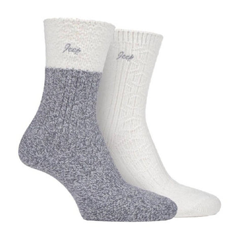 2 Pack Ladies Supersoft Warm Ribbed Thick Hiking Boot Socks