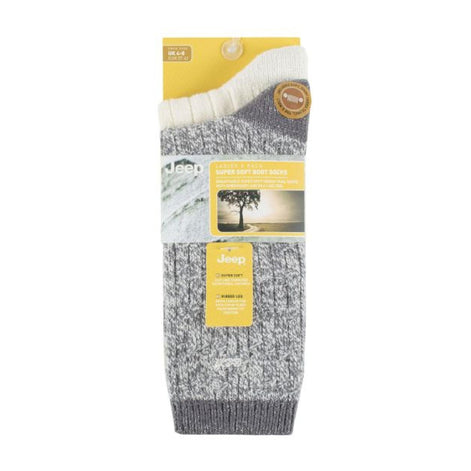 2 Pack Ladies Supersoft Warm Ribbed Thick Hiking Boot Socks