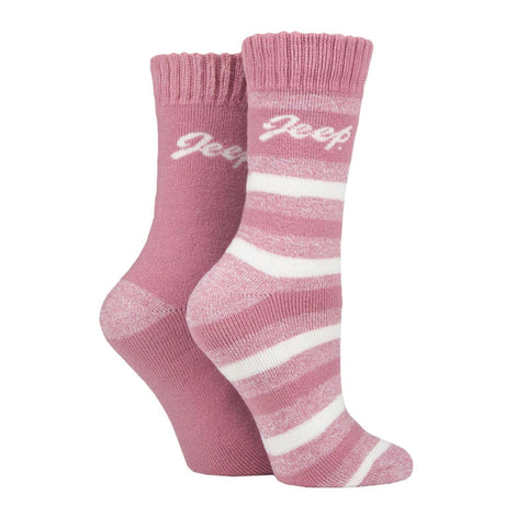 Breathable Cushioned Thermal Boot Socks - 2 Pack Striped Socks for Women