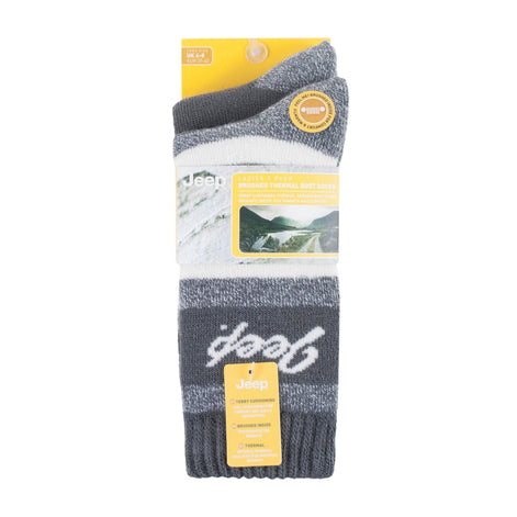 Breathable Cushioned Thermal Boot Socks - 2 Pack Striped Socks for Women