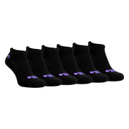 6 Pack Ladies Cotton Cushioned Low Cut Sport Ankle Socks for Running