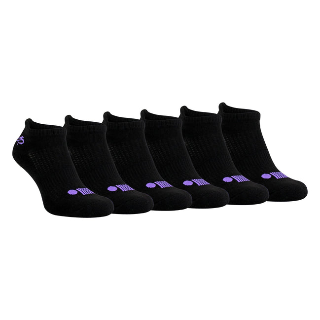 6 Pack Ladies Cotton Cushioned Low Cut Sport Ankle Socks for Running