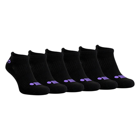 6 Pack Ladies Cotton Cushioned Low Cut Sport Ankle Socks for Running