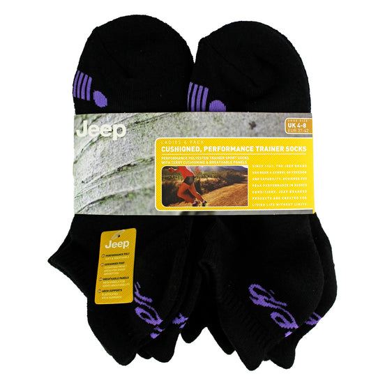 6 Pack Ladies Cotton Cushioned Low Cut Sport Ankle Socks for Running