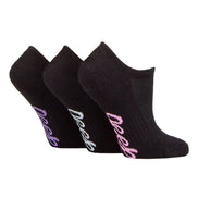 3 Pack Ladies Anti Blister Bamboo No Show Socks with Non Slip Heel Grip
