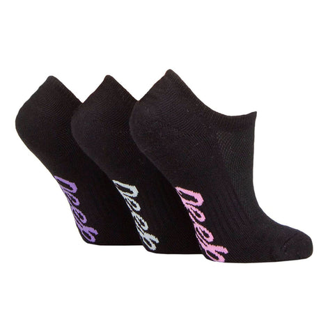 3 Pack Ladies Anti Blister Bamboo No Show Socks with Non Slip Heel Grip