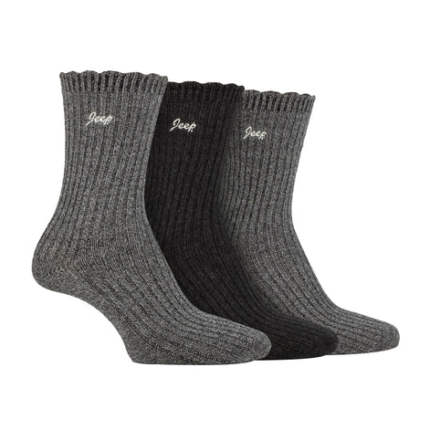 3 Pack Ladies Bamboo Scalloped Ankle Socks | Ribbed Cushioned