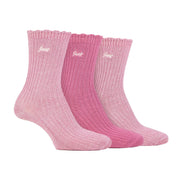 3 Pack Ladies Bamboo Scalloped Ankle Socks | Ribbed Cushioned