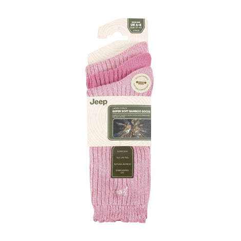 3 Pack Ladies Bamboo Scalloped Ankle Socks | Ribbed Cushioned