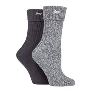 2 Pack Ladies Turn Cuff Boot Socks | Performance Polyester Walking Socks