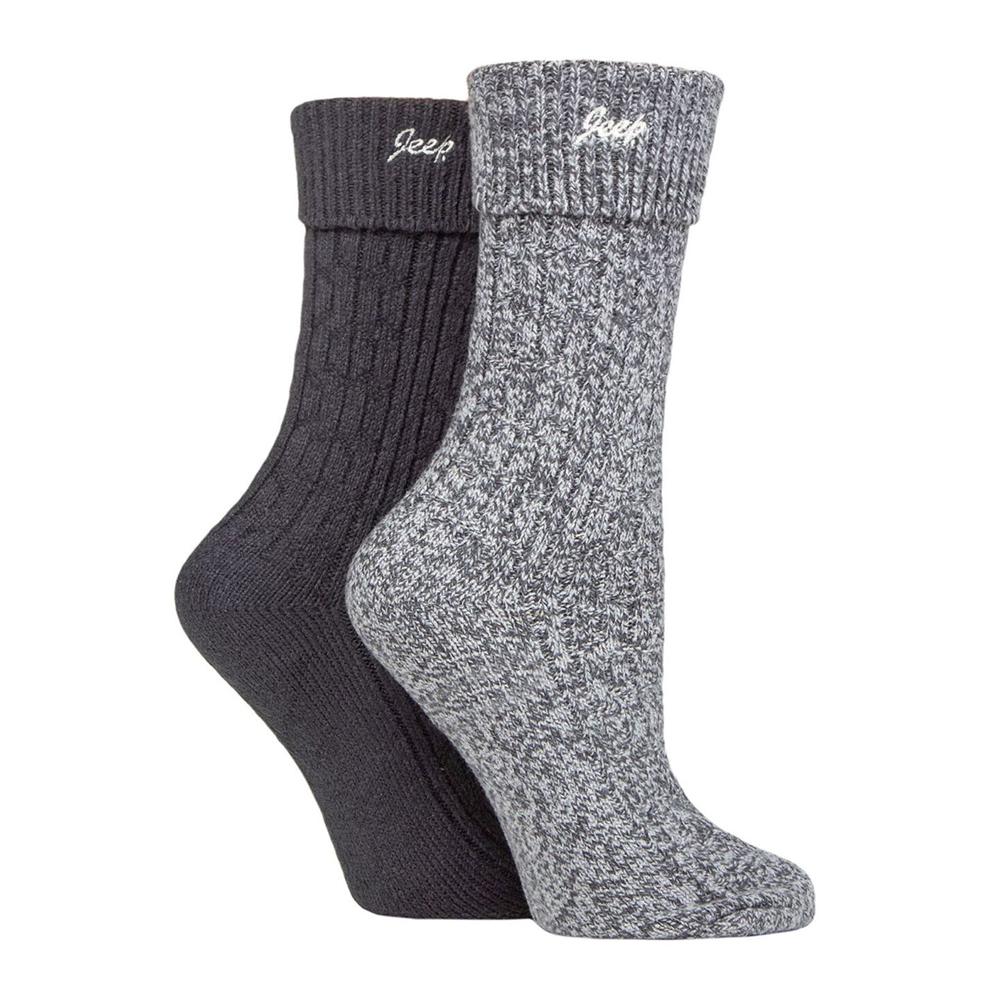 2 Pack Ladies Turn Cuff Boot Socks | Performance Polyester Walking Socks