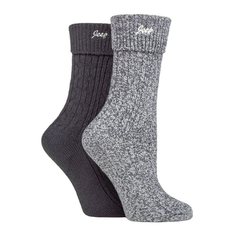 2 Pack Ladies Turn Cuff Boot Socks | Performance Polyester Walking Socks