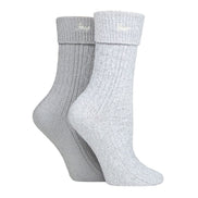 2 Pack Ladies Turn Cuff Boot Socks | Performance Polyester Walking Socks