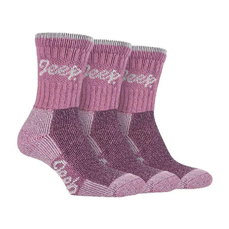 3 Pack Ladies Cotton Cushioned Hiking Socks