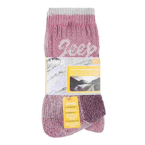 3 Pack Ladies Cotton Cushioned Hiking Socks