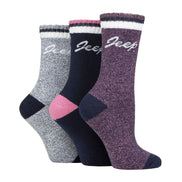 3 Pack Ladies Performance Boot Socks | Women's Ribbed Cushioned Comfort Socks