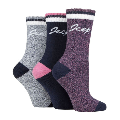 3 Pack Ladies Performance Boot Socks | Women's Ribbed Cushioned Comfort Socks