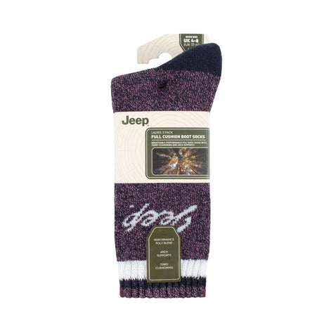 3 Pack Ladies Performance Boot Socks | Women's Ribbed Cushioned Comfort Socks