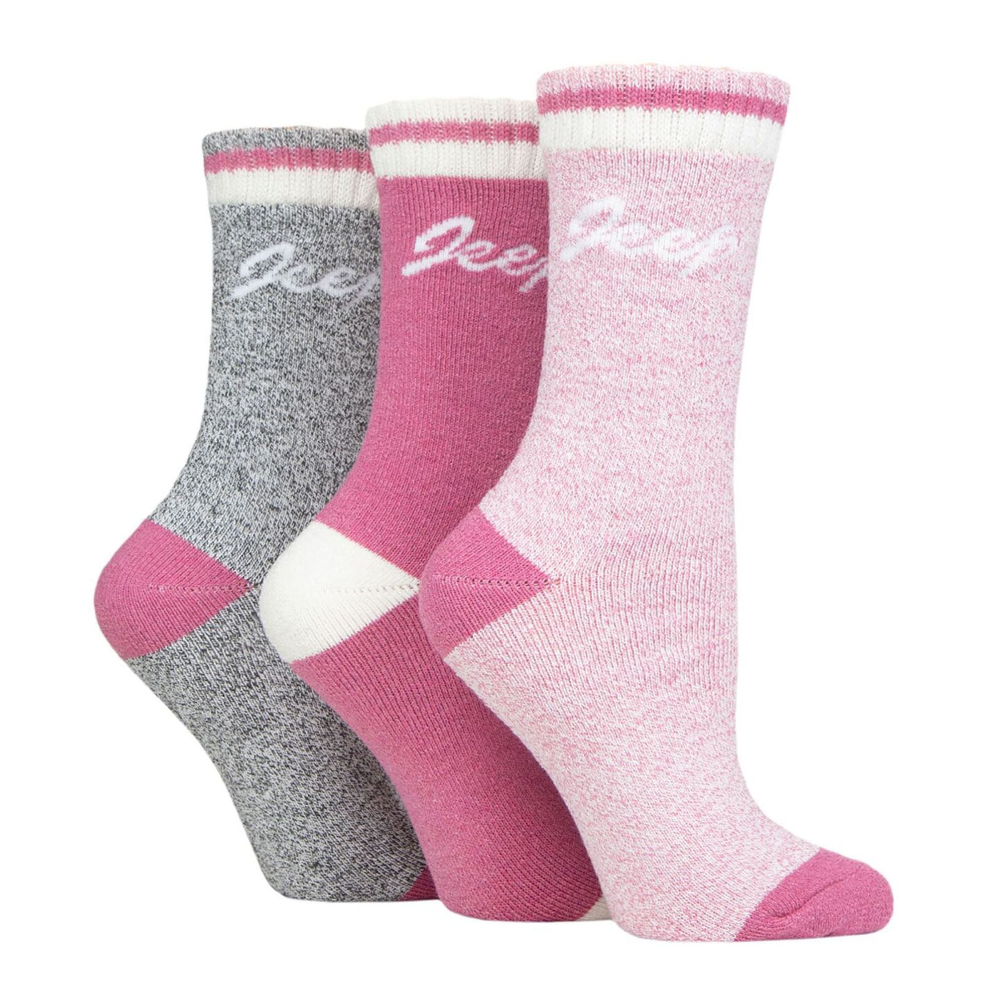 3 Pack Ladies Performance Boot Socks | Women's Ribbed Cushioned Comfort Socks