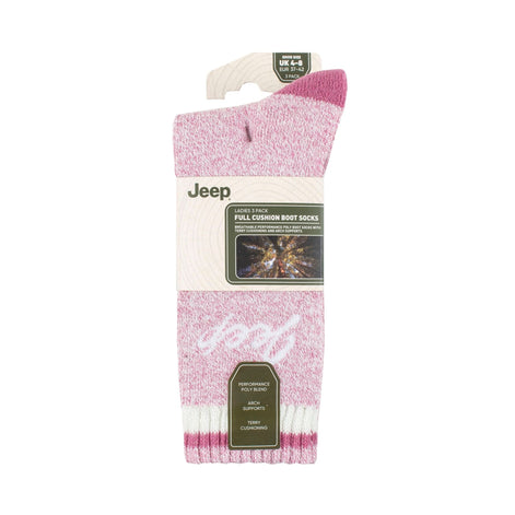 3 Pack Ladies Performance Boot Socks | Women's Ribbed Cushioned Comfort Socks