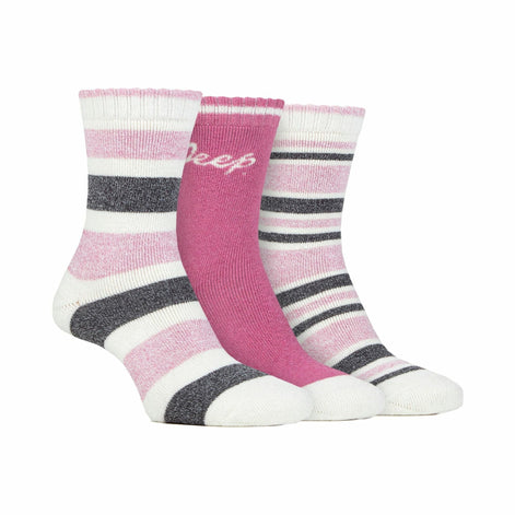 3 Pack Ladies Performance Boot Socks | Women's Ribbed Cushioned Comfort Socks