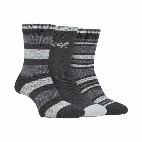 3 Pack Ladies Performance Boot Socks | Women's Ribbed Cushioned Comfort Socks