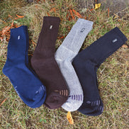 3 Pack Men's Vintage Cotton Cushioned Socks for Hiking Boots