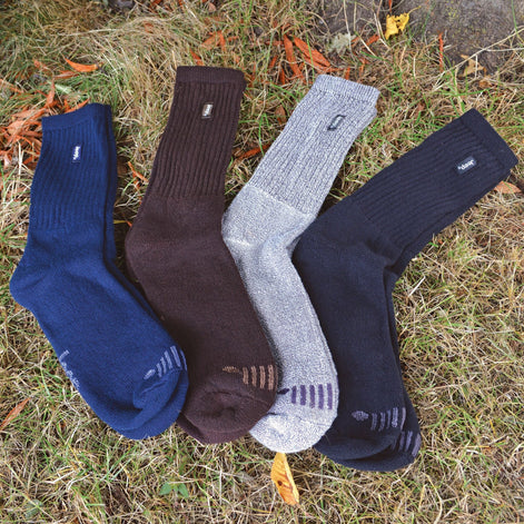 3 Pack Men's Vintage Cotton Cushioned Socks for Hiking Boots