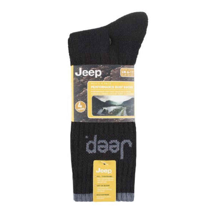 4 Pack Men's Anti Blister Cushioned Performance Boot Socks
