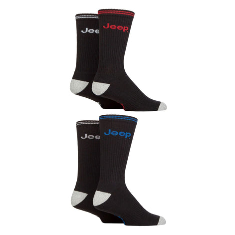 Men's Cushioned Crew Socks - 4 Pack Sport Running Socks