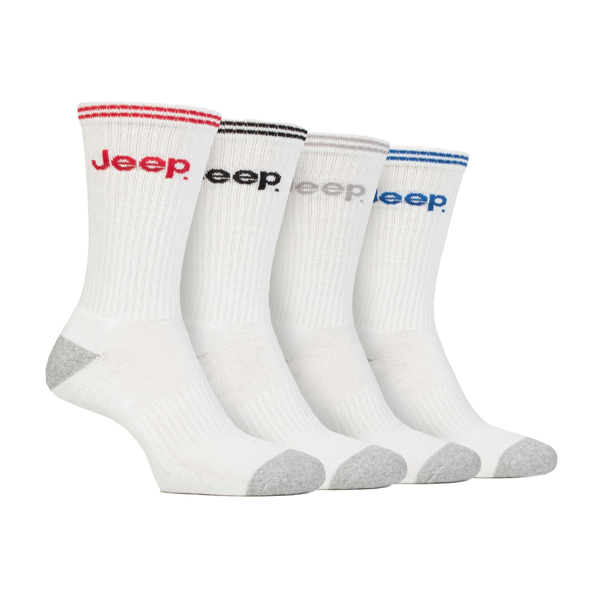 Men's Cushioned Crew Socks - 4 Pack Sport Running Socks