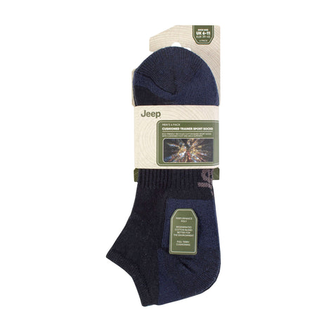 Men's Breathable Cushioned Low Cut Trainer Socks - Pack of 4