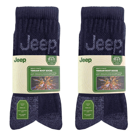 Mens Luxury Cushioned Cotton Hiking Socks (Multipack Options)