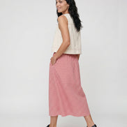 Joyce Burgandy Gingham Skirt