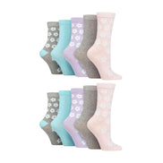 10 Pairs Ladies Bamboo Crew Socks with Patterns