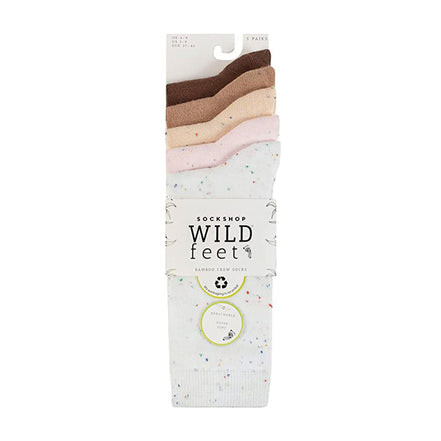 5 Pack Ladies Jacquard Patterned Crew Socks