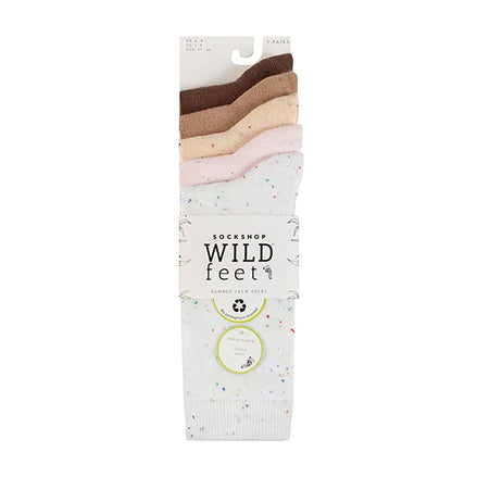 5 Pack Ladies Jacquard Patterned Crew Socks