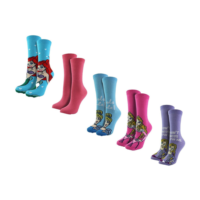 Ladies 5 Pack Princess Socks | Cute Funny Novelty Disney Socks | Disney Gifts