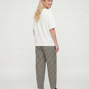 Kate Black Check Barrel Leg Trouser