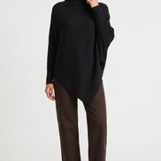 Black Ribbed High Neck Jumper