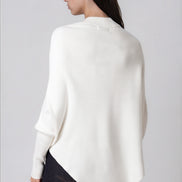 Ivory Ribbed High Neck Jumper