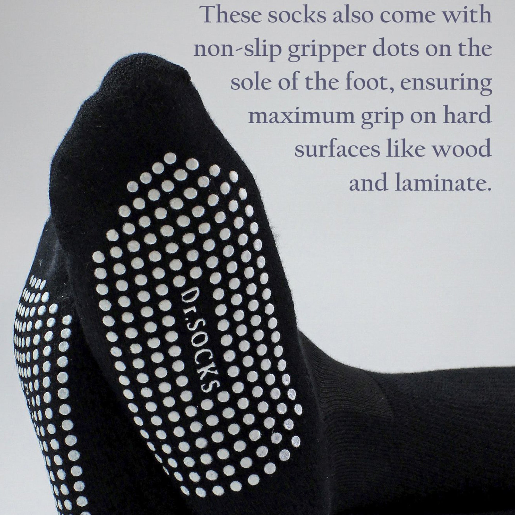 4 Pack Long Bamboo Diabetic Socks With Grips for Men and Women