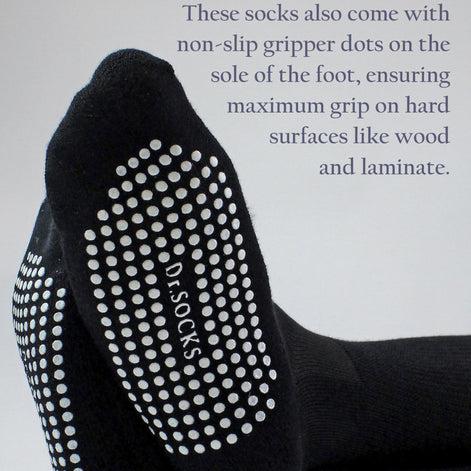 4 Pack Long Bamboo Diabetic Socks With Grips for Men and Women