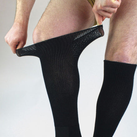 4 Pack Long Bamboo Diabetic Socks With Grips for Men and Women