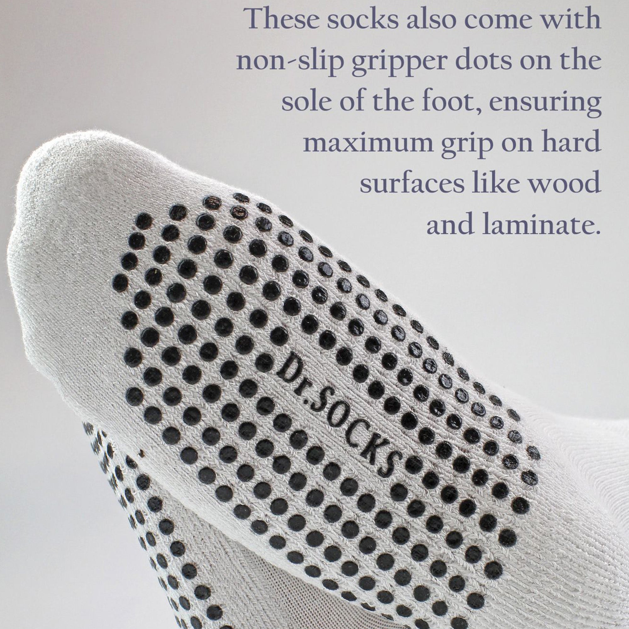 4 Pack Long Bamboo Diabetic Socks With Grips for Men and Women