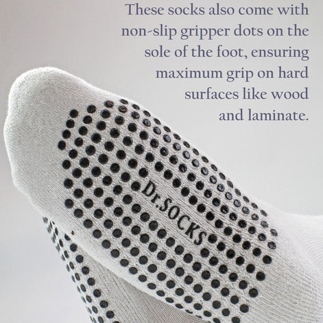 4 Pack Long Bamboo Diabetic Socks With Grips for Men and Women