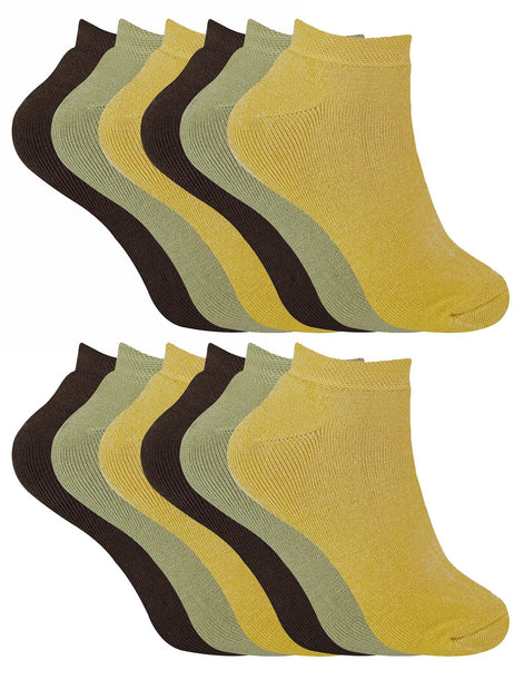 Ladies Cushioned Low Cut Ankle Thermal Trainer Socks (Multipack Options)