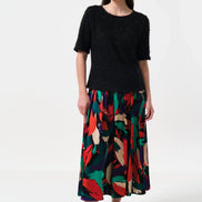 Laureen Eyelash Rib Short Sleeve Jumper - Black